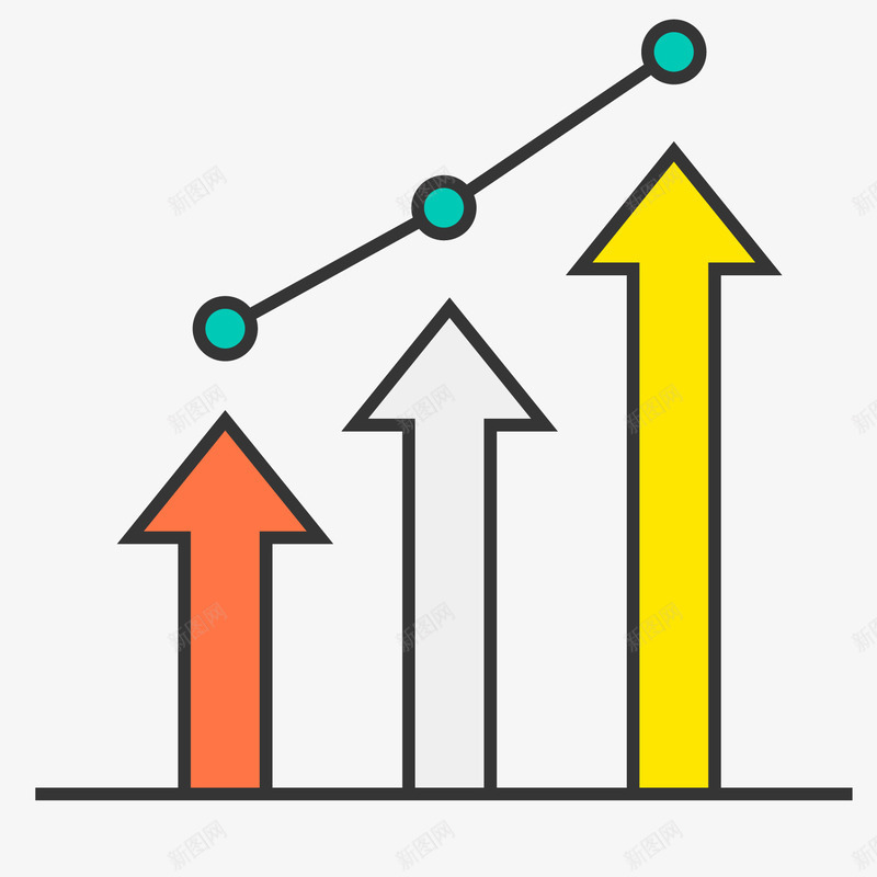 一幅彩色的折线图矢量图ai免抠素材_88icon https://88icon.com 坐标趋势图 彩色 折线图 折线图符号 散点图 矢量图 简单的折线图 箭头 走向图 趋势图