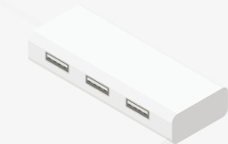 白色光缆USB插口矢量图素材