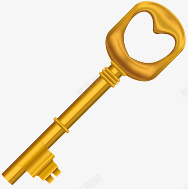 金属钥匙扣金色钥匙图标图标