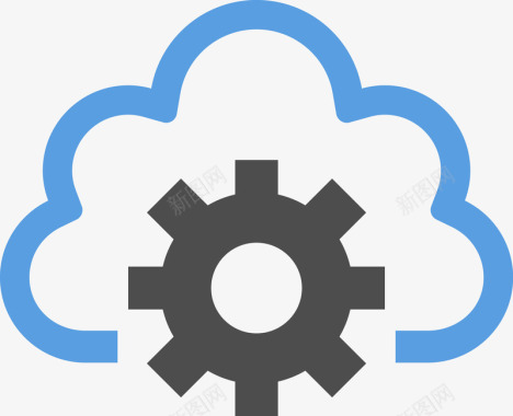 灰色服务器云端服务图标图标