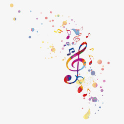 创意彩色热气球唯美音乐符号元素高清图片