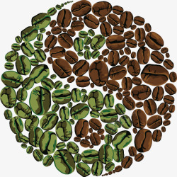 手绘咖啡豆矢量图素材