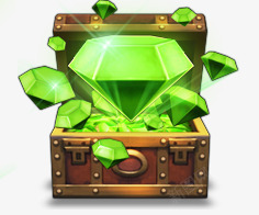 绿色钻石宝箱素材