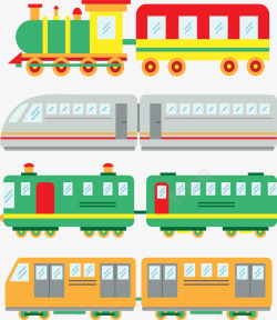 4款彩色火车矢量图素材