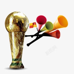足球世界杯奖杯喇叭素材