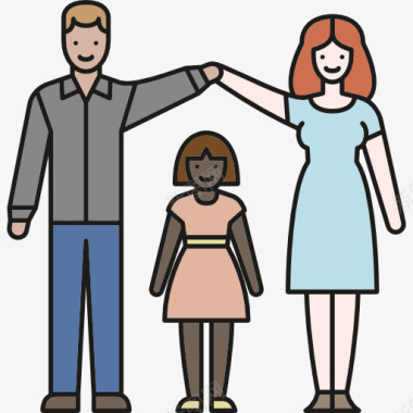 爸爸和女儿家庭图标图标