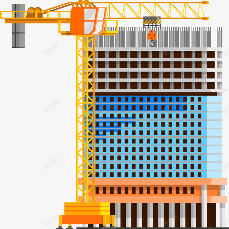 高楼房屋修建工地图png免抠素材_88icon https://88icon.com 修建房屋 卡通装修 工地 彩色 房屋修建 矢量装修 装修 装修工具 装修工地 装修物品 高楼