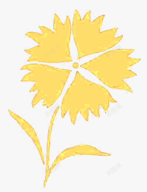 黄色简单花朵花卉图形png免抠素材_88icon https://88icon.com 小清新 背景 装饰 黄色