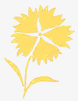 黄色简单花朵花卉图形素材