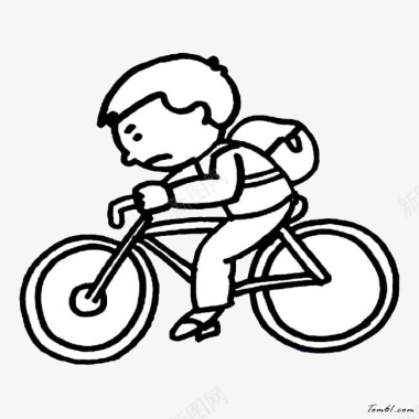 骑着自行车的美女骑着自行车的小男孩图标图标