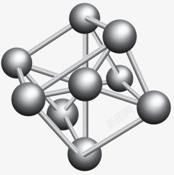 金属材质迷你风格原子球矢量图素材