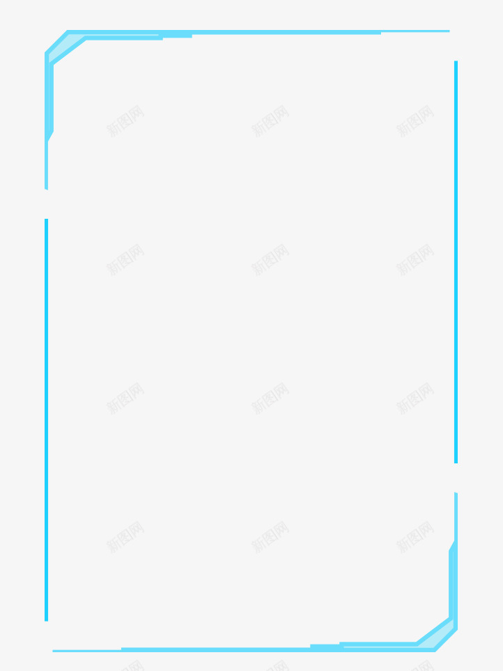 蓝色科技边框psd免抠素材_88icon https://88icon.com 新图网 现代科技边框 科技 科技感框 科技线条 科技边框 线条 蓝框 蓝色 装饰图案 边框