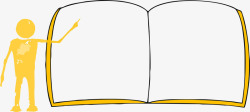 黄色书本边框矢量图素材