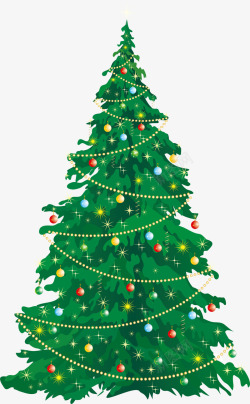 冬日绿色卡通圣诞树高清图片