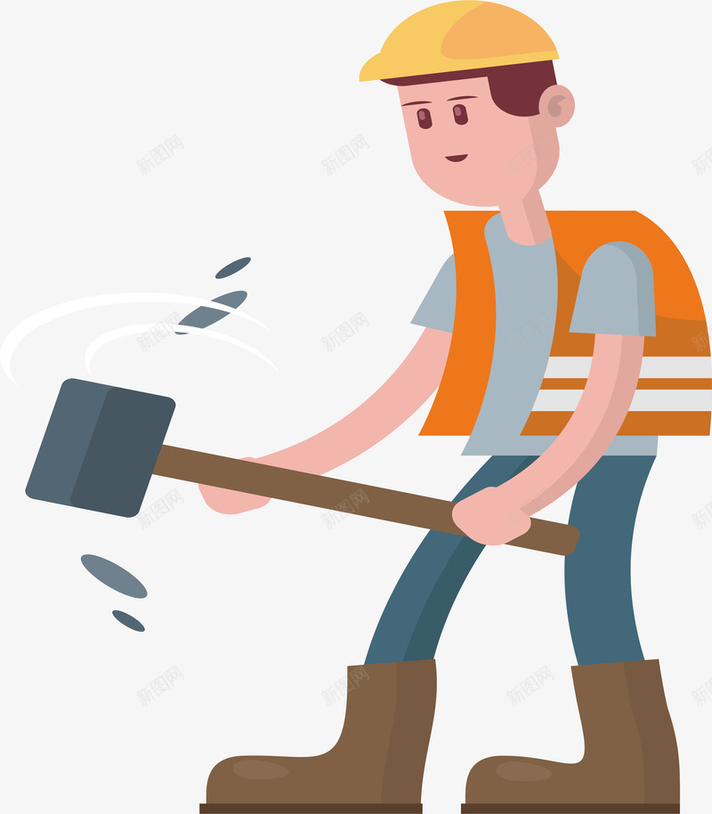 工人道路施工铁锹矢量图ai免抠素材_88icon https://88icon.com 卡通小铁锹 安全帽 工人 建设 施工 电锤 矢量图 矢量图设计 种菜工具 设计 道路 道路施工 铁锹 铺路