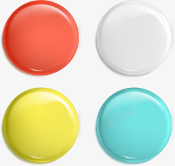 彩色按钮手绘彩色圆形按钮图标高清图片