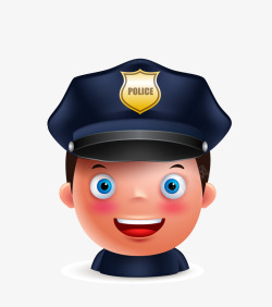 不同职业戴着不同帽子的卡通职业警察人物矢量图高清图片