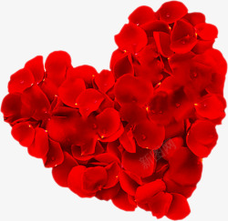 红玫瑰花瓣红玫瑰花瓣组成的心形高清图片