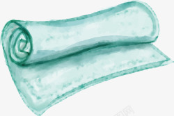 手绘绿色布料矢量图素材
