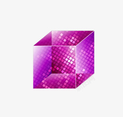 水晶立方体半透明紫色正方体素材