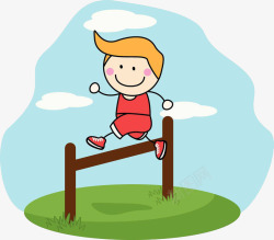 跳跃奔跑奔跑跳高的男孩高清图片
