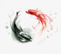 黑红中国风金鱼高清图片