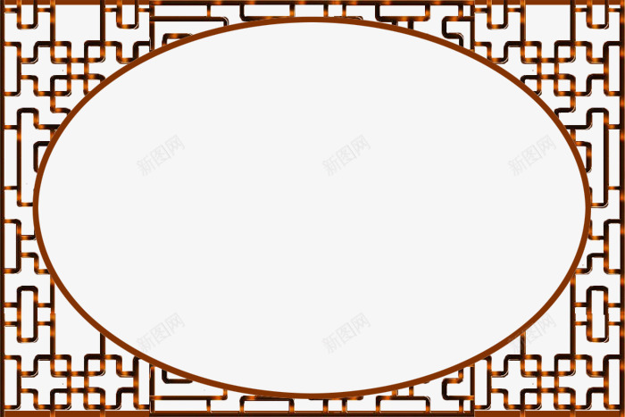 棕色木纹中国风创意边框png免抠素材_88icon https://88icon.com 创意 国风 木纹 棕色 边框