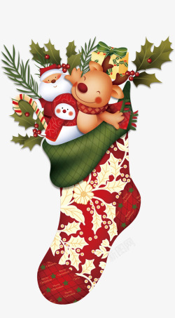 圣诞节果实圣诞节装饰袜子高清图片