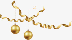金色圆球挂饰圣诞节装饰矢量图高清图片