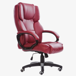 红色椅枣红色真皮电脑椅高清图片