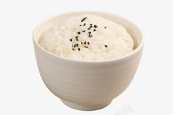 白色瓷碗里的蒸米饭素材