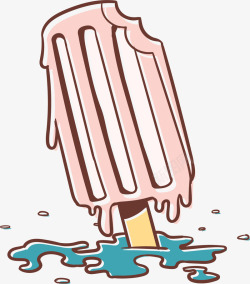 融化的冰棒夏天融化的美味冰棒矢量图高清图片