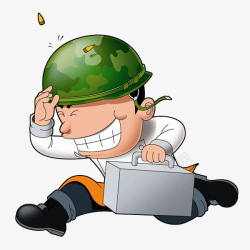 士兵帽人物士兵卡通奔跑高清图片