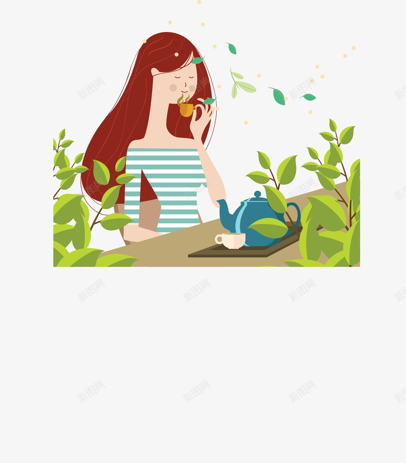 午后时光喝茶的人矢量图ai免抠素材_88icon https://88icon.com 午后 午后时光 喝茶 喝茶的人 矢量png 美好夏天 矢量图