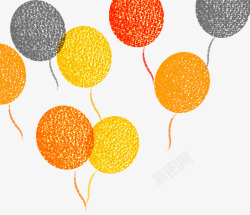 创意水彩画颗粒状气球素材