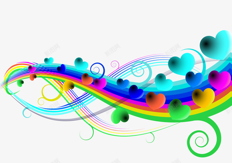 七彩彩虹条png免抠素材_88icon https://88icon.com 七彩 下载 免抠 彩虹条