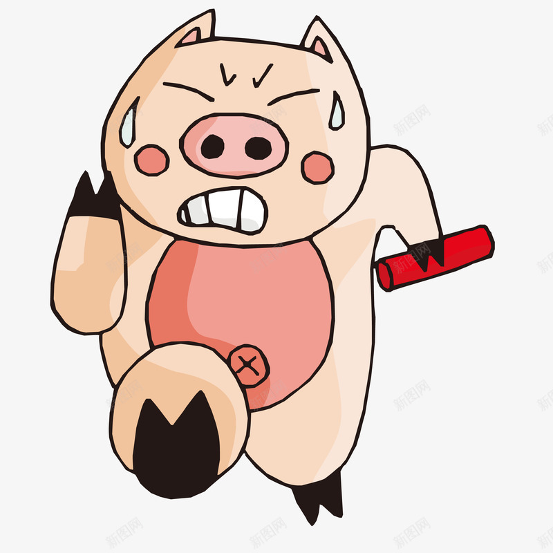 一只使劲奔跑的小猪猪png免抠素材_88icon https://88icon.com 动物 卡通 可爱的 奔跑 猪