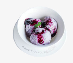 一碗蓝莓冰淇淋素材