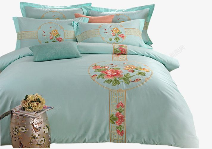 素雅床上用品提花四件套png免抠素材_88icon https://88icon.com 产品实物图 四件套 家纺 提花四件套 淘宝展示页