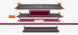 棕色中国风屋顶装饰图案素材