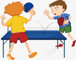青年乒乓球学校招生矢量图素材