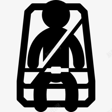 安全带安全带的轮廓图标图标