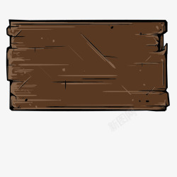 棕色可爱卡通木板矢量图素材