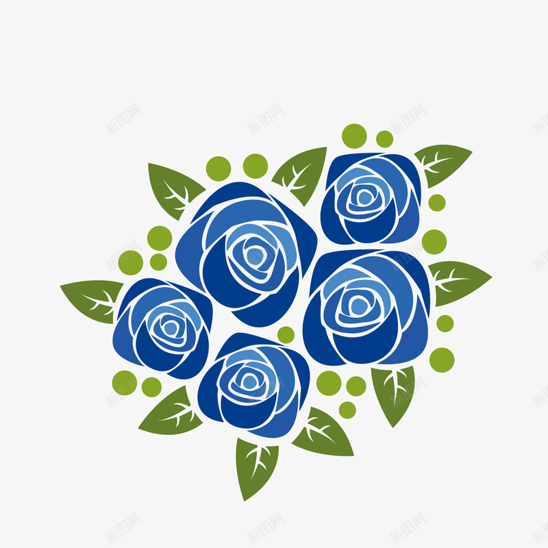 卡通蓝色妖姬玫瑰花png免抠素材_88icon https://88icon.com 卡通植物 婚礼装饰 蓝色妖姬 蓝色玫瑰花