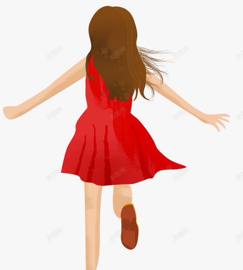 穿着裙子奔跑的长发女孩psd免抠素材_88icon https://88icon.com 奔跑 女孩 穿着裙子奔跑的长发女孩 红色裙子 裙子 长发