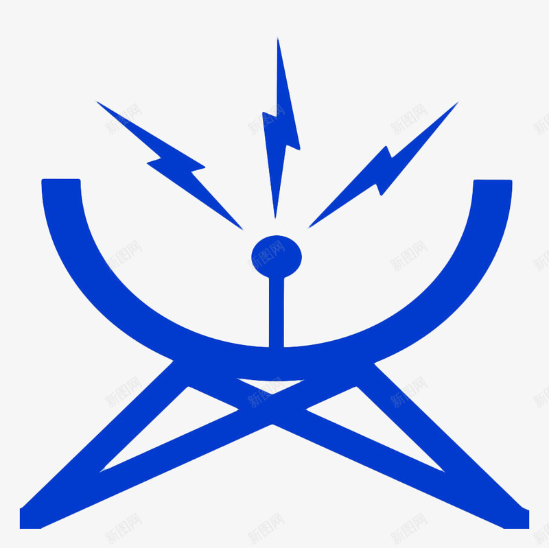 蓝色雷达信号接收器png免抠素材_88icon https://88icon.com 信号 接收器 科技 线条 蓝色 闪电 雷达 雷达信号