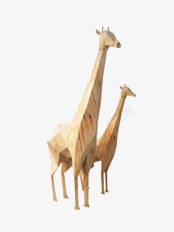 创意合成木质艺术品长颈鹿素材