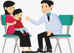 婴儿护士卡通儿科医生与病人插画矢量图高清图片