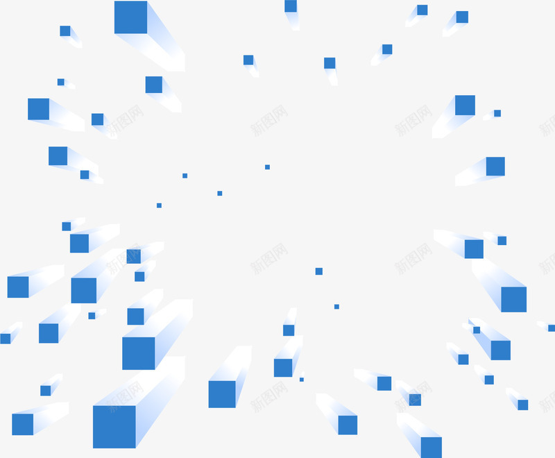 手绘蓝色立体方块矢量图ai免抠素材_88icon https://88icon.com 手绘 科技 蓝色立体方块 矢量图