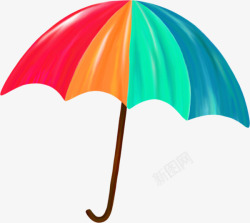 彩色手绘雨伞素材